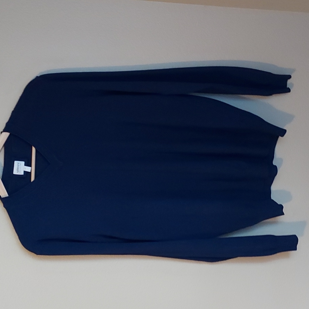 Mens Armani Collezioni Blue Vneck Sweater Size L
